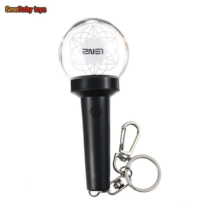 Kpop Mini Light Stick Keychain with Battery Powered Creative Light Up Keyring Gift