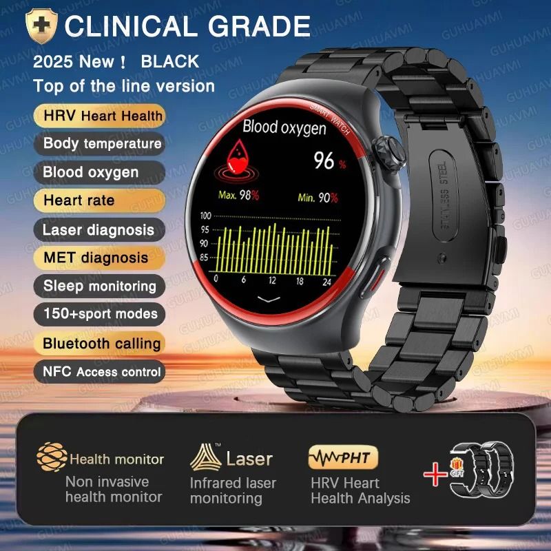 HealthTrack Pro Smart Watch Heart Rate Blood Pressure Bluetooth Call