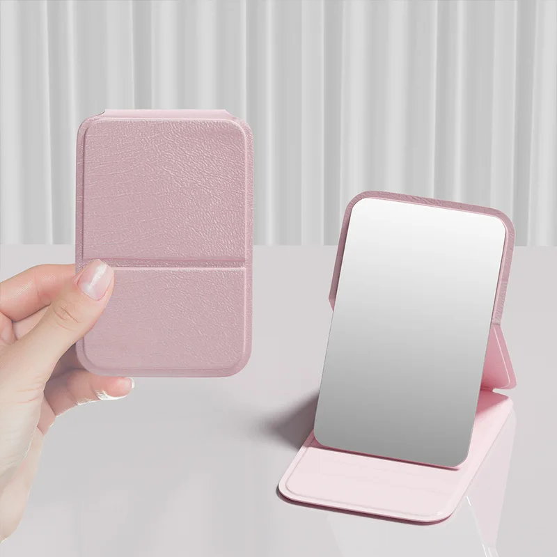 Portable Folding Mini Makeup Mirror – Adjustable Handheld Mirror for Dorm & Office Use