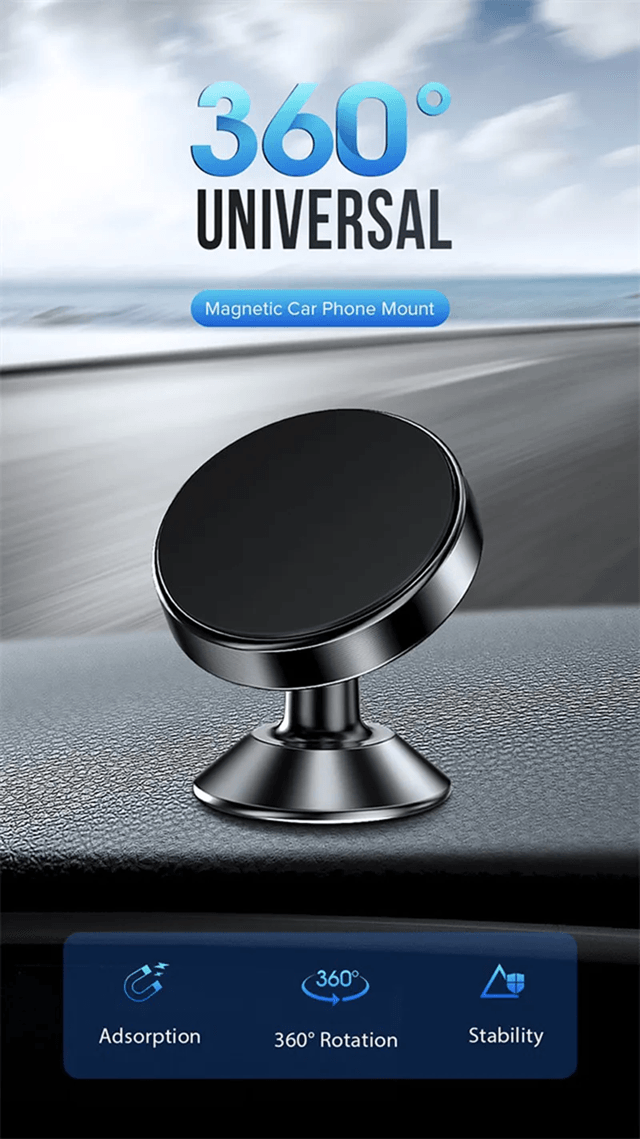 Universal Magnetic Car Phone Holder for Dashboard and Wall Mount