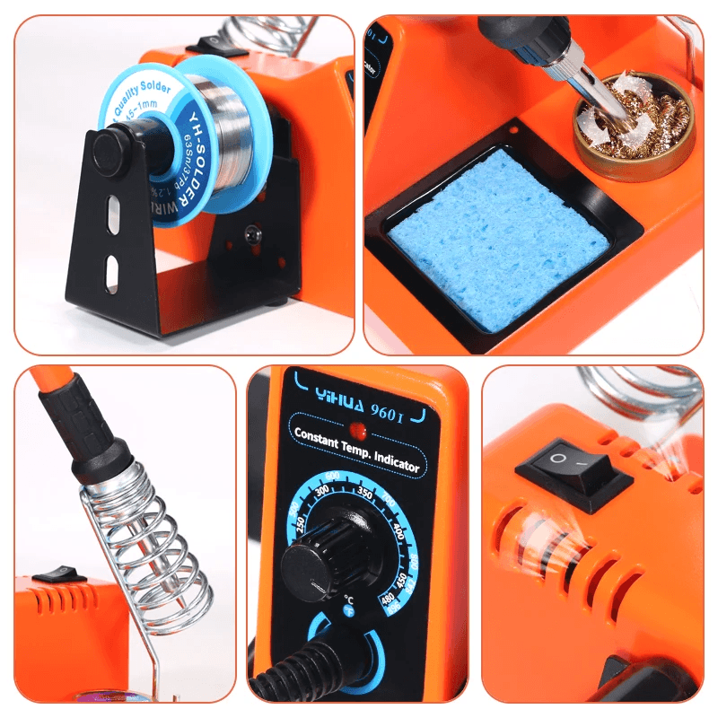 Digital Soldering Iron Kit with LED Display and Helping Hands