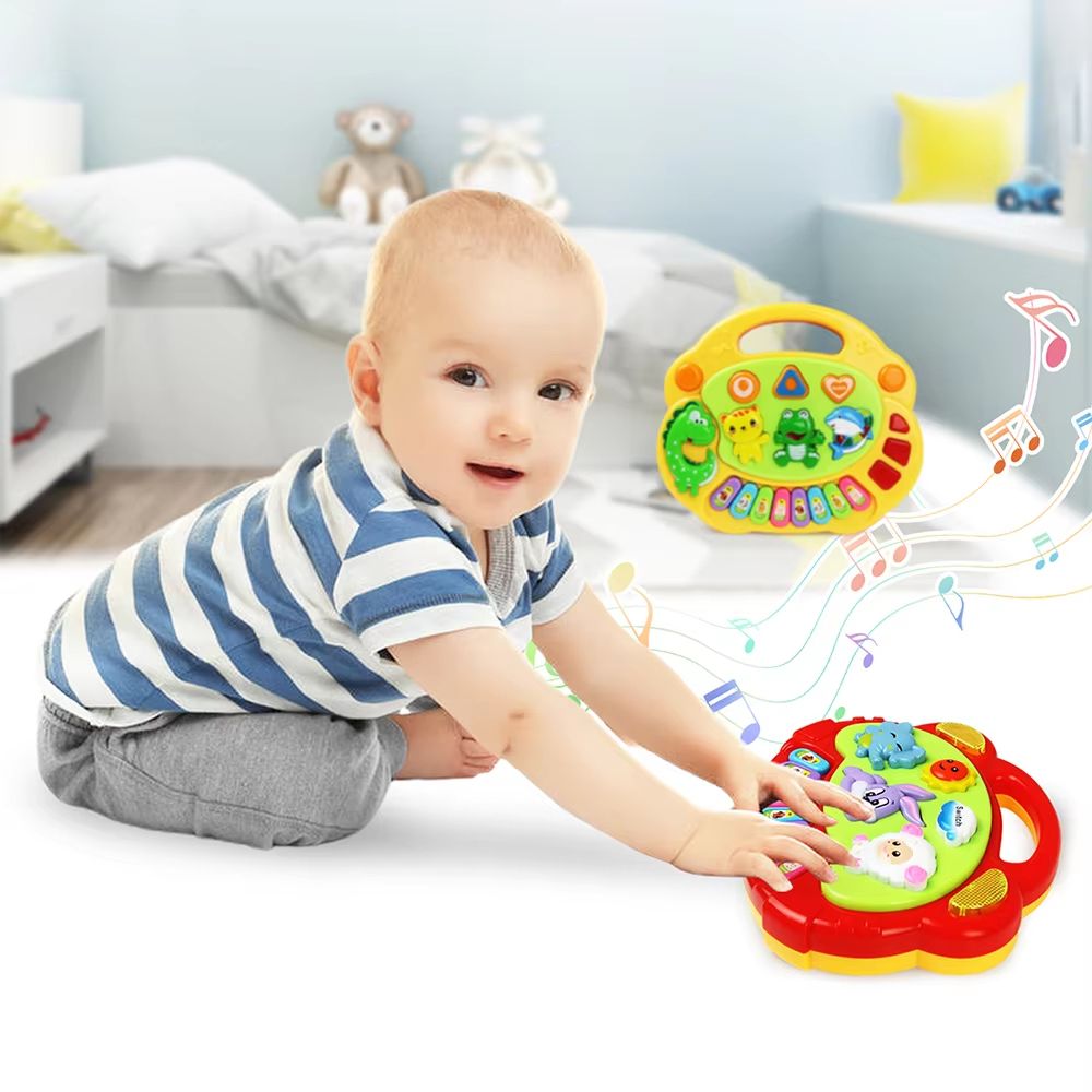 Kids Cartoon Piano Keyboard Game – Animal Sounds Flashing Lights Educational Instrument Toy