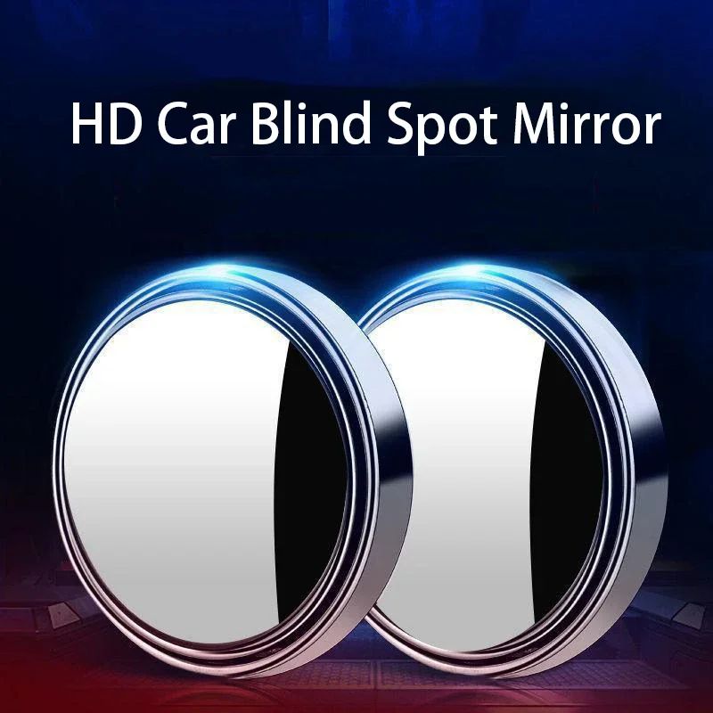 SafeView 2-Pack 360° Convex Blind Spot Mirrors – Wide Angle Adjustable Car Rearview Safety Mirrors