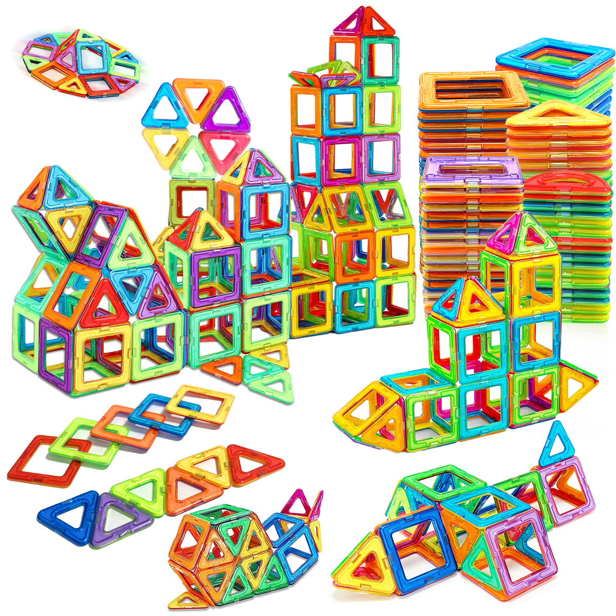 Magnetic Building Blocks, Medium Size STEM Toys for Kids, Educational Magnet Construction Set for Creative Learning
