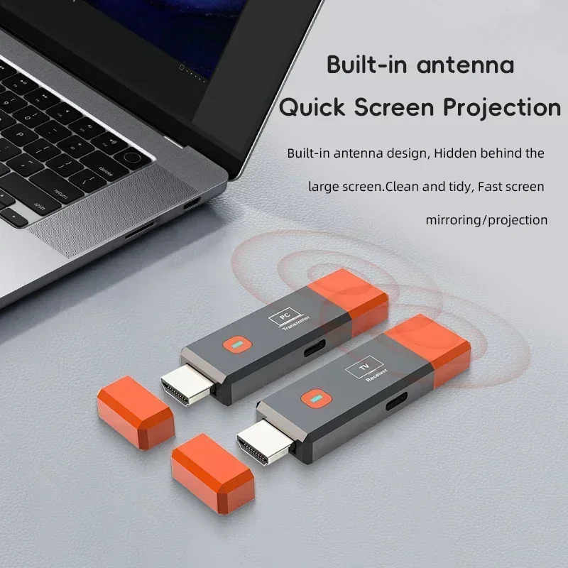 Wireless HDMI Video Transmitter Receiver Kit for Laptop, PC, Camera, TV Stick, Projector Monitor Dongle Adapter