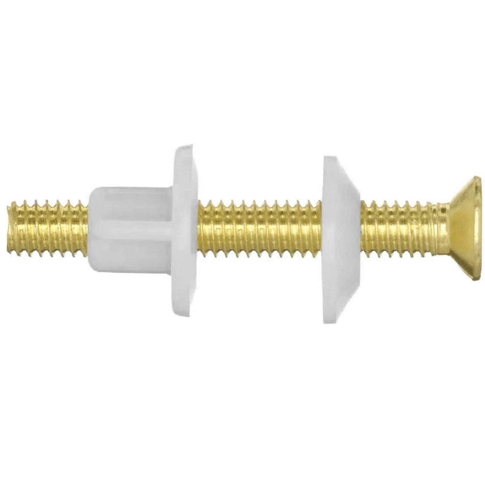 2 Pcs Brass Toilet Seat Hinge Bolts and Nuts Replacement – 3/8 Brass Metal Screws for Secure Fit & Durability