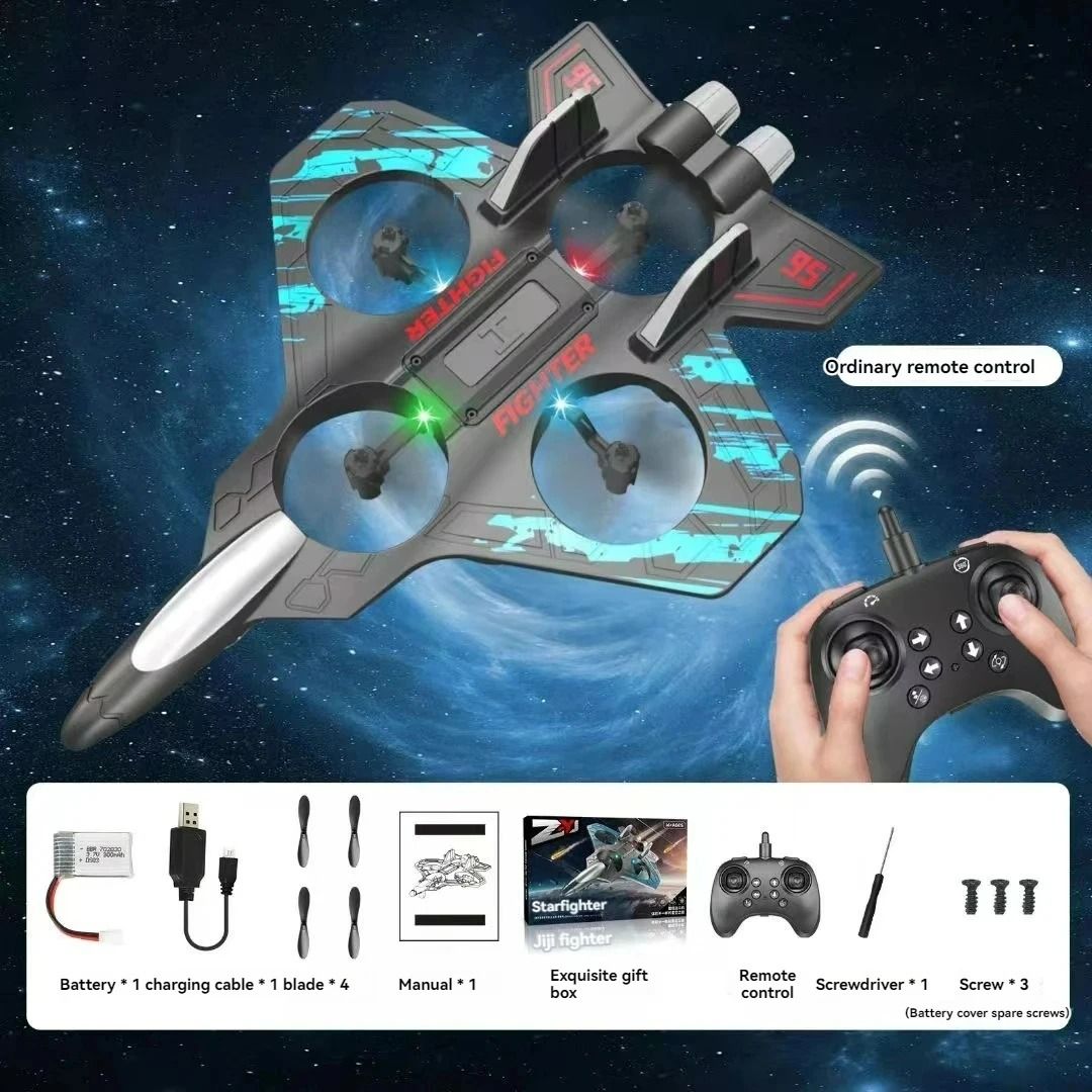 2.4G Remote Control Foam Fighter Plane with LED Lights and Stunt Tumbling