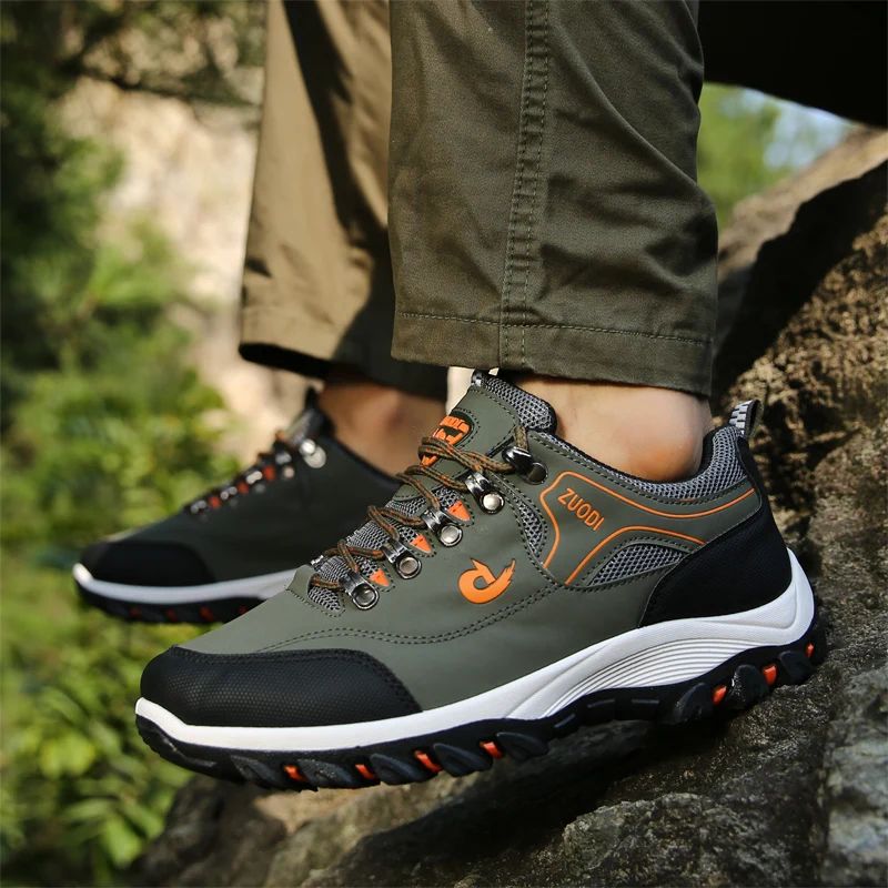 Mens Leather Casual Sneakers Lightweight Walking Shoes
