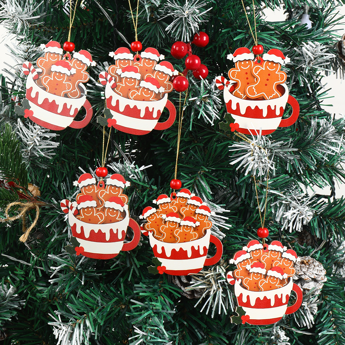 Merry Christmas Party Decoration, Christmas Gingerbread Man Wooden Pendant, Xmas Navidad Natal New Year Gift