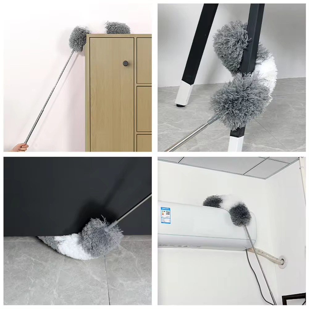 Extendable Microfiber Duster, New Duster Cleaner Brush, Telescopic Ceiling Brush, Bendable Dust Cleaning Tool