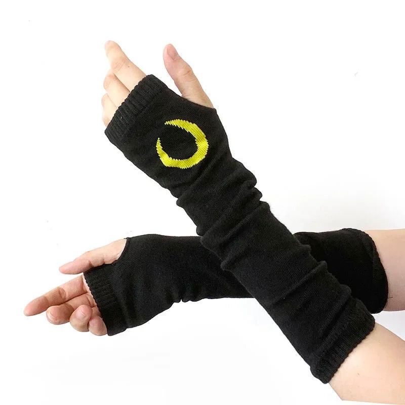 Warmer Knitted Long Fingerless Gloves Lady Striped Elbow Mittens