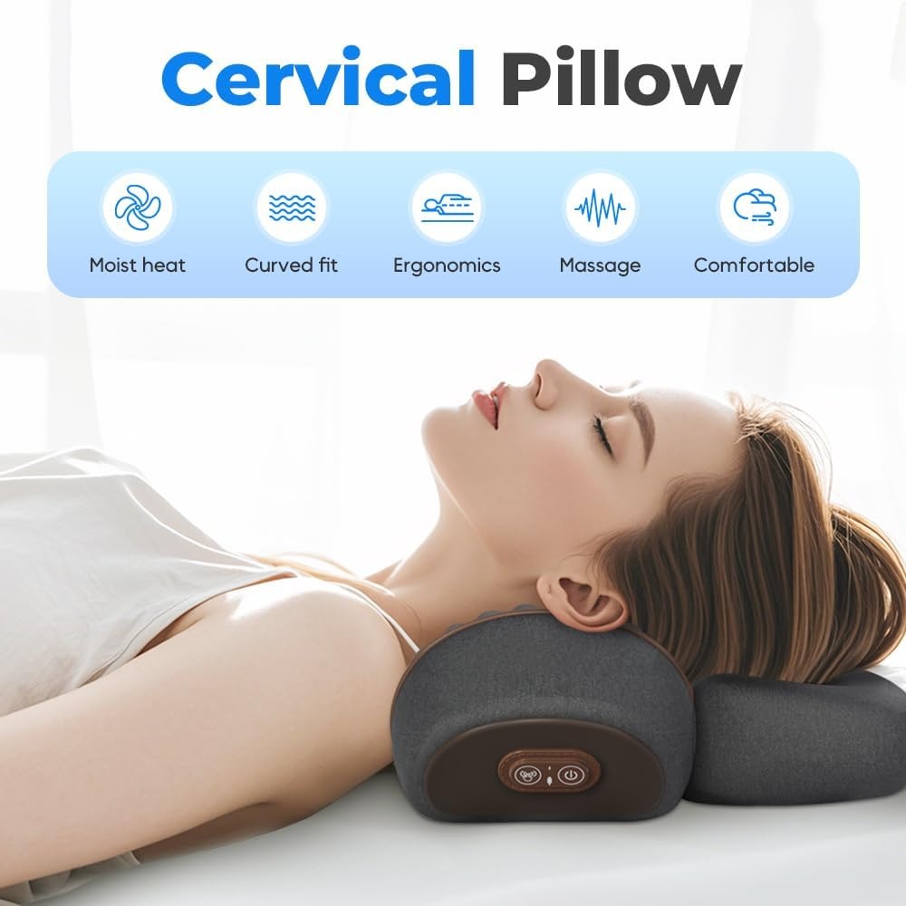 Pillow Massage Neck Hump, 3-in-1 Neck Massage Pillow, Heated Massage Neck Pillow, Memory Foam Pillows