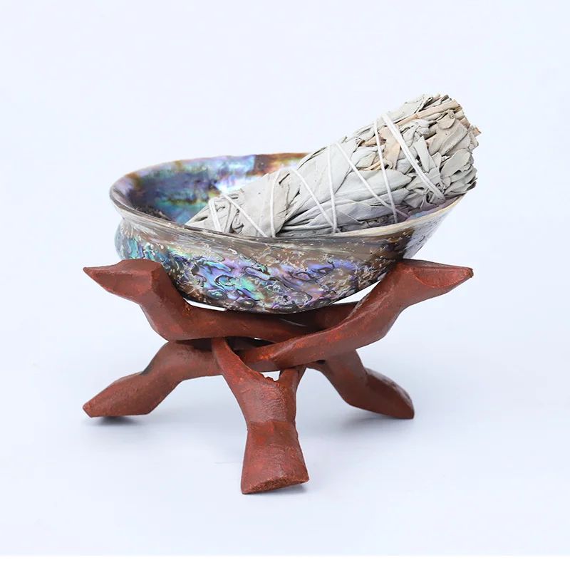 Natural Paua Abalone Shell Smudge Kit with Stand