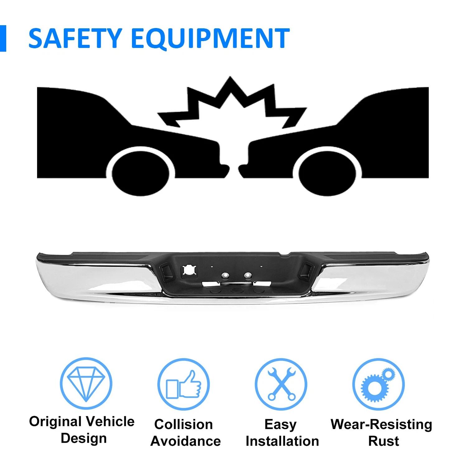 04-08 Dodge RAM 1500 2500 3500 HD Chrome Rear Step Bumper Assembly Heavy-Duty Steel Replacement