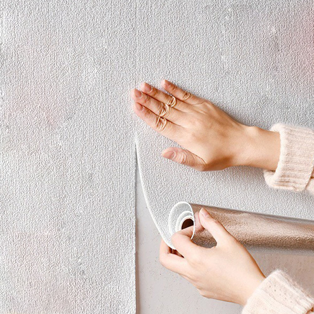Self-Adhesive PVC Foam Wallpaper Waterproof Linen Wall Sticker for Home Decoration