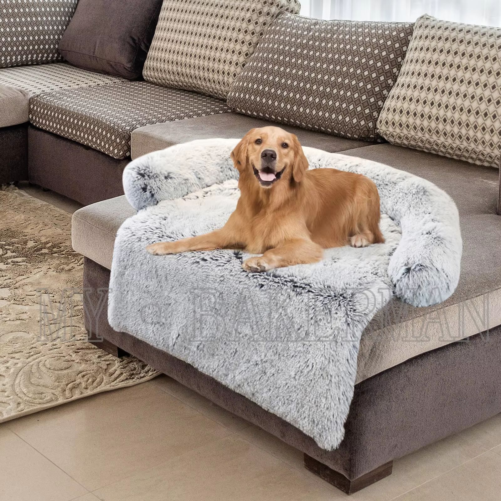 Washable Warm Dog Bed Sofa – Soft Winter Pet Nest Bed and Furniture Protector Mat for Cats and Dogs