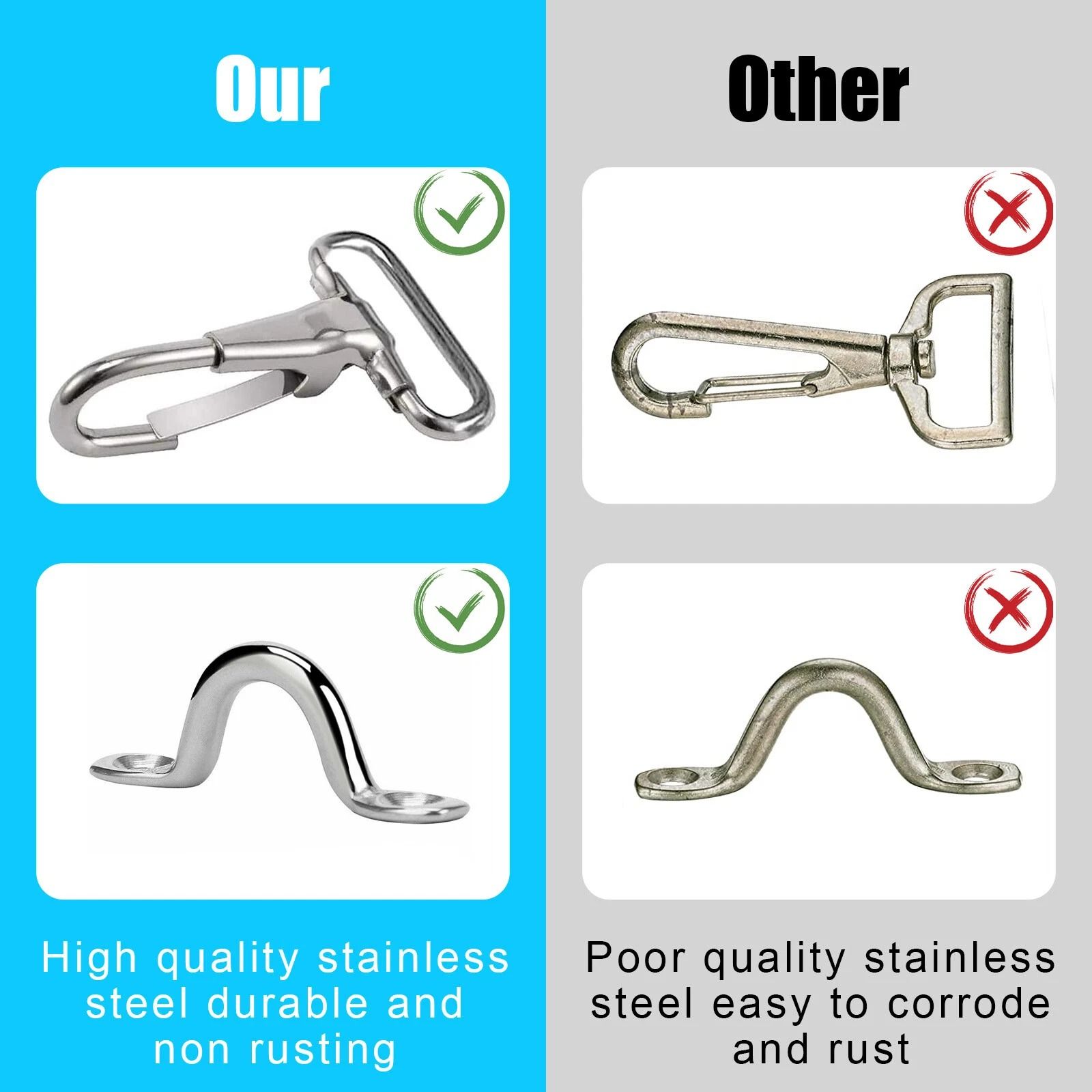 Adjustable Top Tie Down Straps with Stainless Steel Hooks