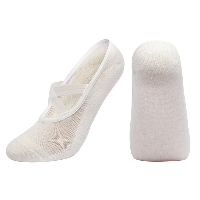 Women Breathable Towel Bottom Yoga Socks Silicone Non Slip Bandage Pilates Ladies Ballet Dance Socks