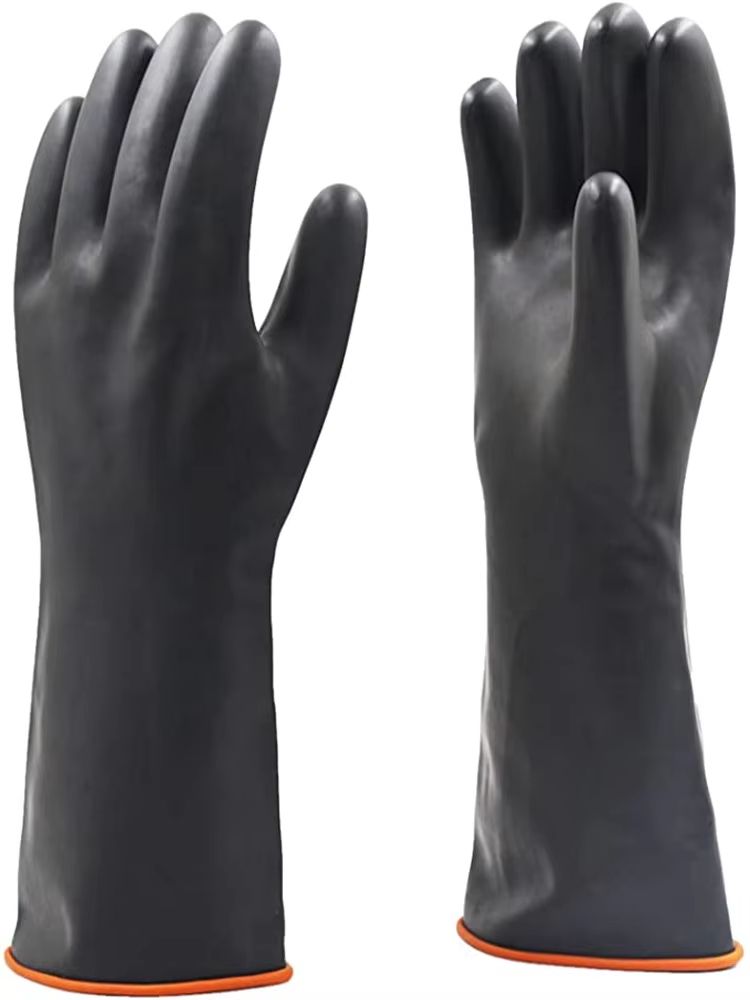 Extra-Long Rubber Cleaning Gloves, 14-inch Dishwashing and Household Scrub Gloves