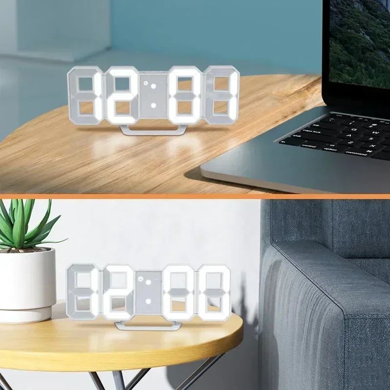 3D LED Digital Wall Clock Alarm Clock