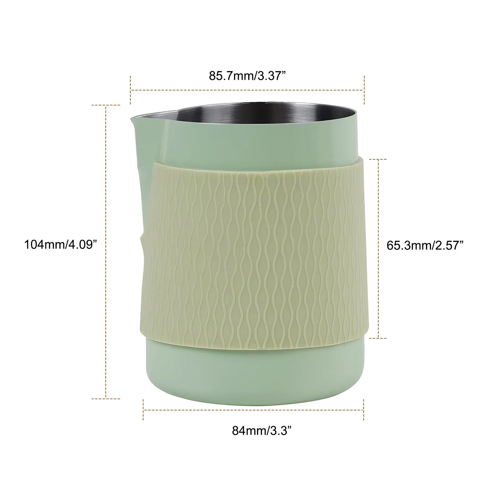 IKAPE Espresso Milk Pitcher V3 17 fl oz Frothing Jug Without Handle – Sharp Spout Professional Steaming Pitcher