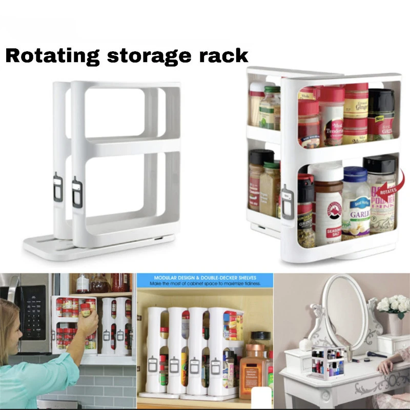 Multi-layer Storage Rotating Rack, Pull-out Rotating Spice Rack, Food Storage Rack Cabinet, Spice Rack Organizer