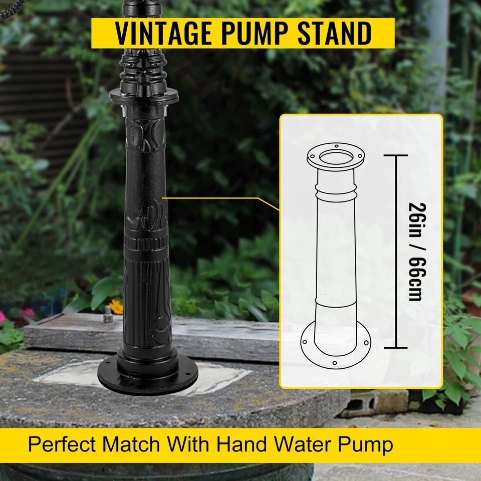 Cast Iron Garden Hand Water Pump Stand Black Well Fountain Booster