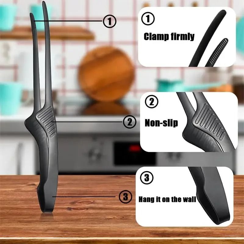 Multifunctional Metal Barbecue Clips | Premium Anti-Slip Self-Standing Tongs & Kitchen Gadget System