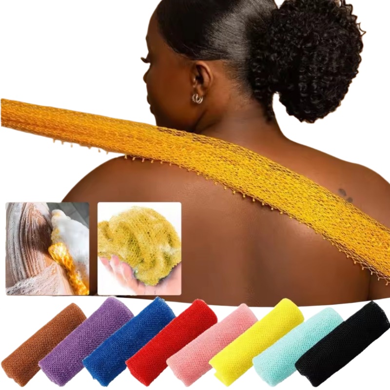 Easy Foaming Exfoliating Back Scrubber Net Sponge for Smooth Skin Shower Care