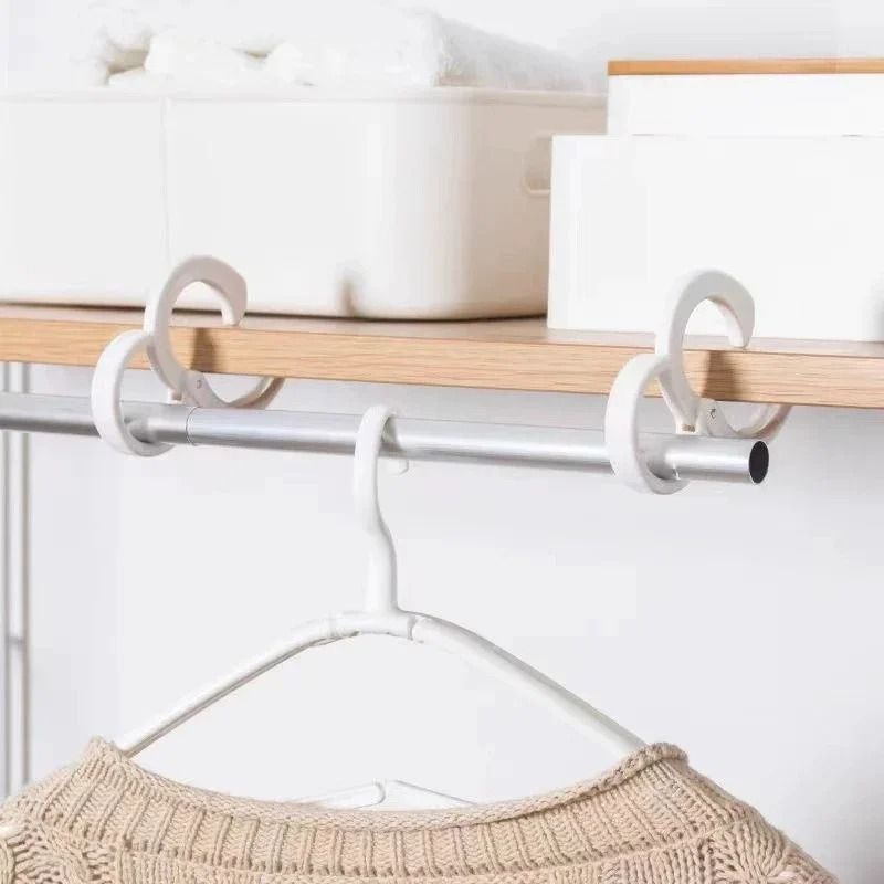 Windproof S Shaped Hooks with Safety Buckle for Closet Wardrobe Storage