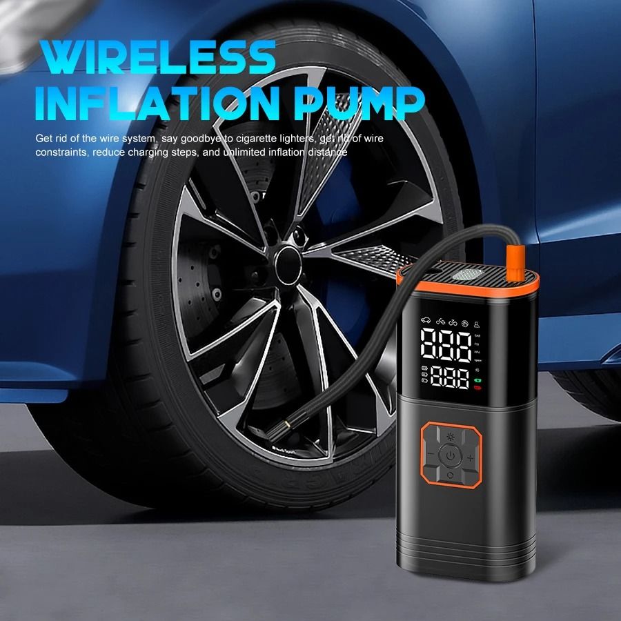 Portable Wireless Tire Inflator & Pump | Digital Display Air Compressor | Executive Vehicle Maintenance System