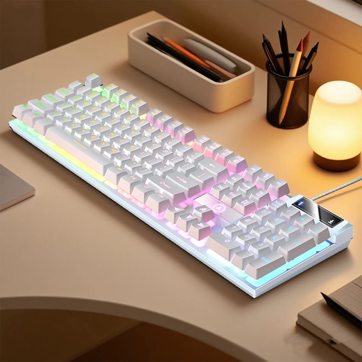 YINDIAO K500 Low Profile Wired Gaming Keyboard with Numpad