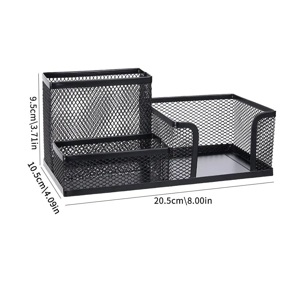 Modern Iron Metal Pen Holder - Multi-Compartment Desk Organizer for Clean, Stylish Workspaces