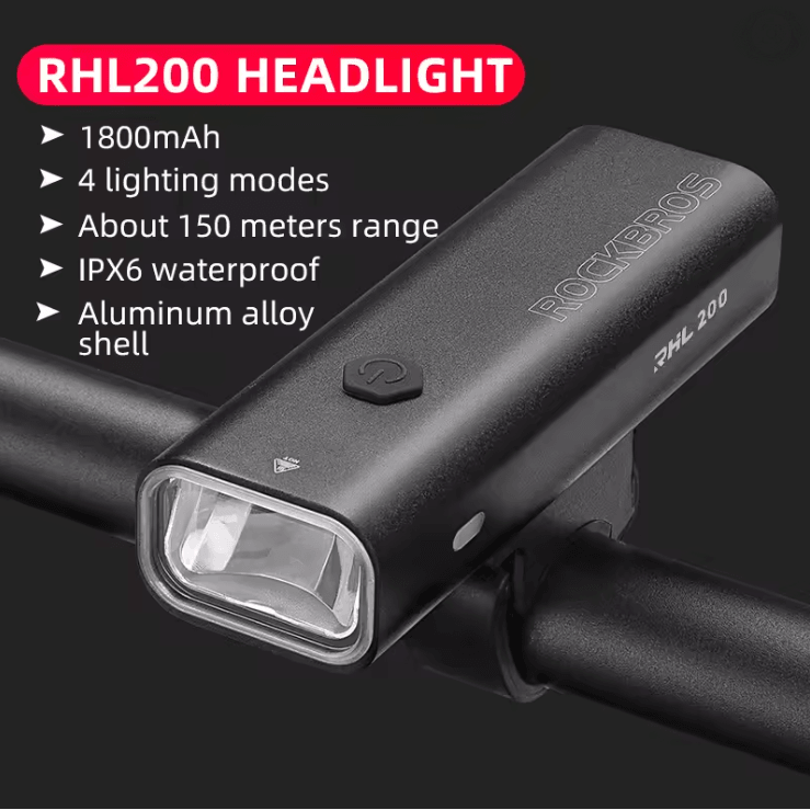 ROCKBROS 600 Lumens USB C Rechargeable Bike Headlight Waterproof LED Cycling Front Lamp