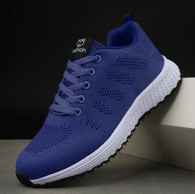 Everyday Breathable Knit Lace-Up Walking Sneakers
