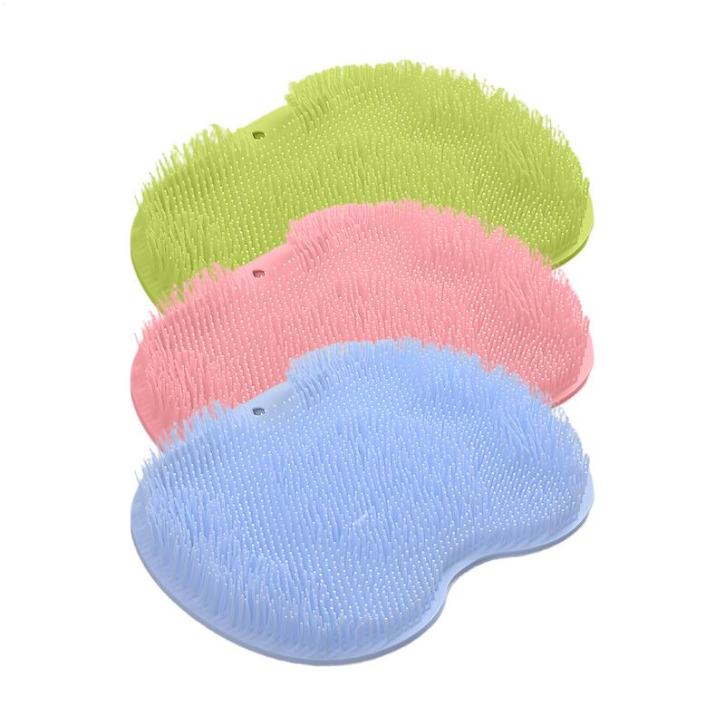 Silicone Shower Wall Mounted, Scrubber Shower Massage Pad, Brush Shower Feet Wash Mat, Back Massage Reusable Cleaning