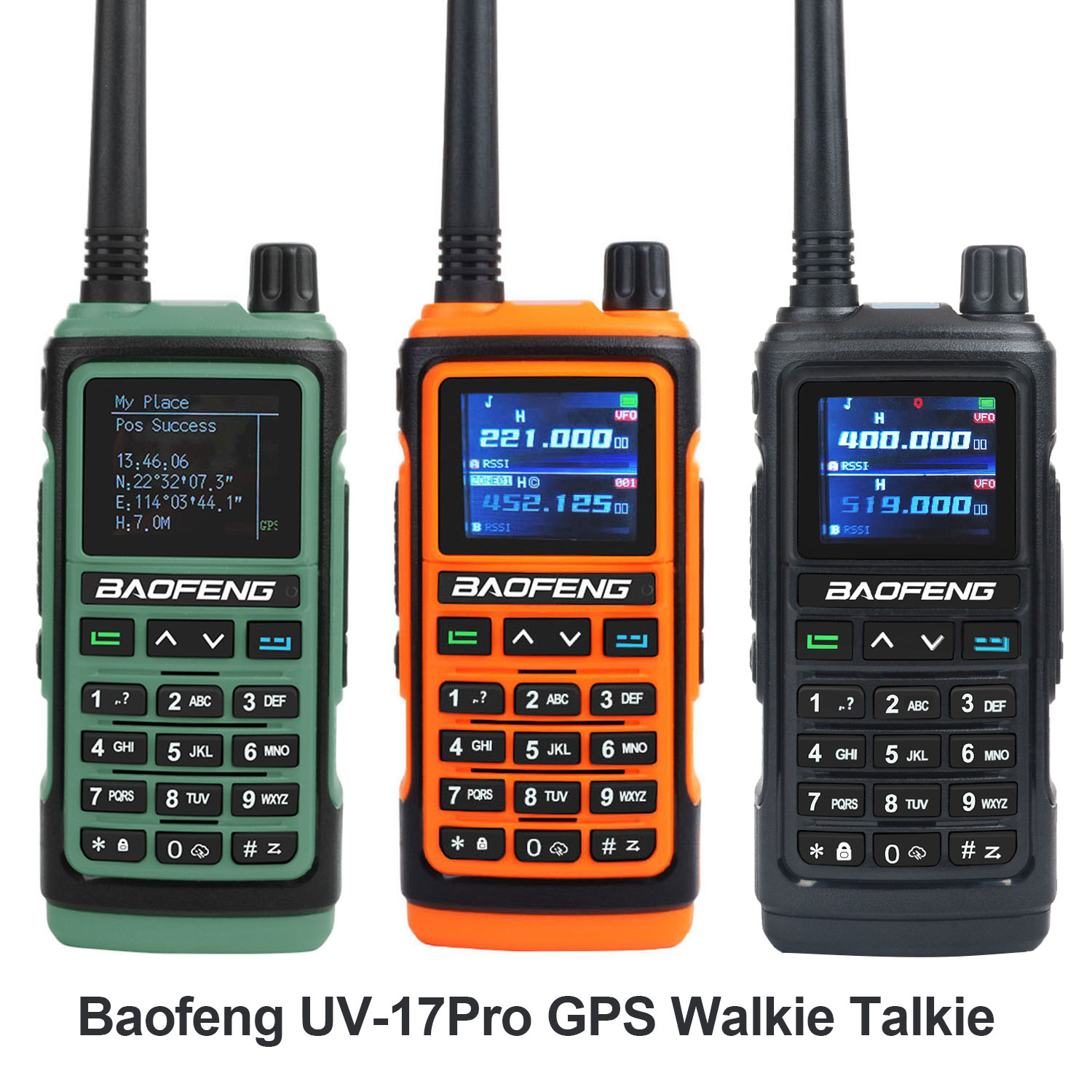 UV Pro GPS Air Band Walkie Talkie Five Bands Receive, Tri-Band Transmit FM Two-Way Radio