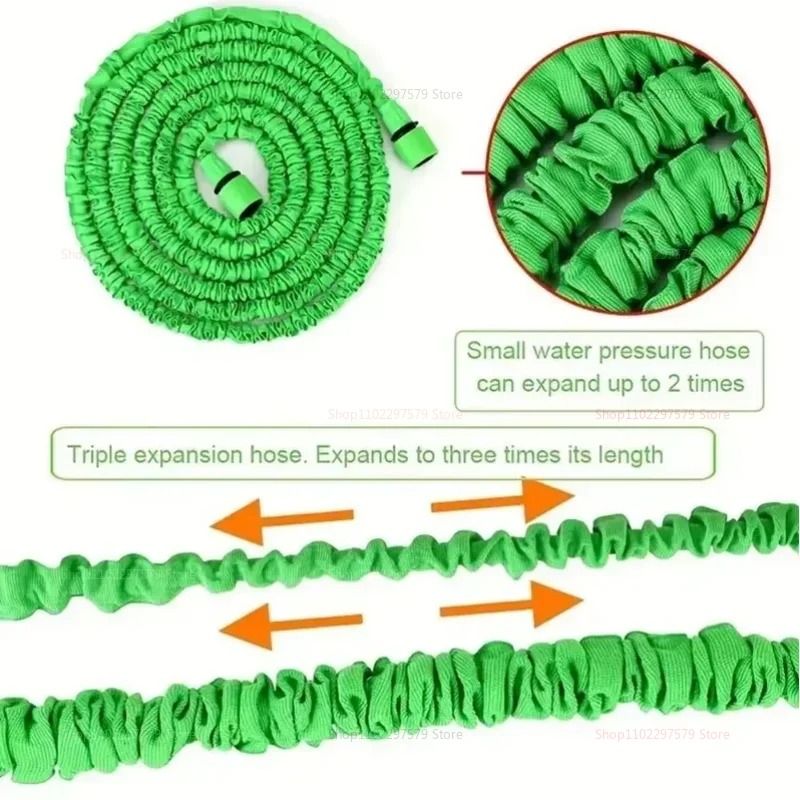 Retractable Magic Garden Hose with High Pressure Water Gun for Car Wash and Home Use
