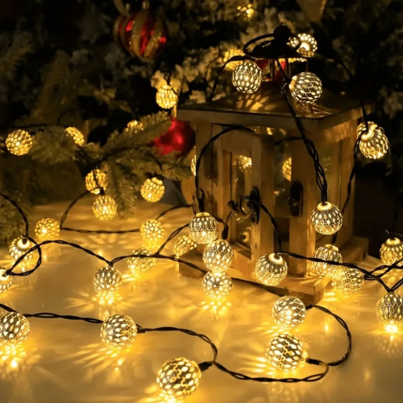 Outdoor and Indoor Waterproof Moroccan Fairy Lights, Solar LED Lights for Room Decor, Garden Yard Patio
