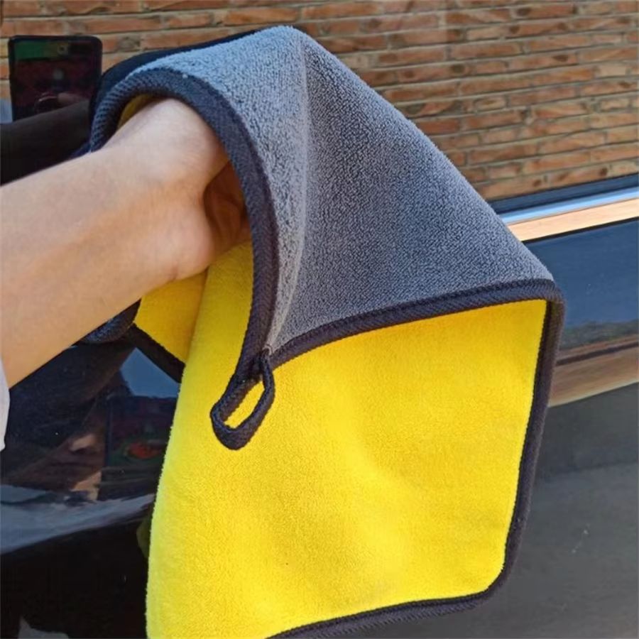 Thick Microfiber Car Cleaning Towels Double Layer Soft Drying Cloth Set