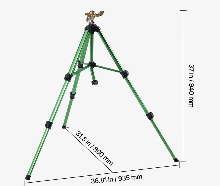 Spray Tripod Sprinkler Heavy Duty Lawn & Garden Irrigation System, Adjustable Height, Durable