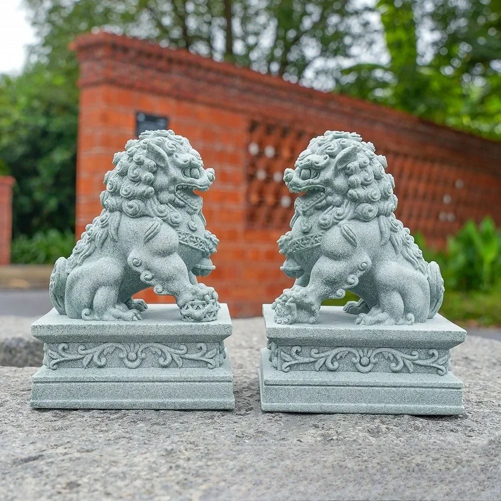 Lucky Wealth Stone Guardian Lion Pair