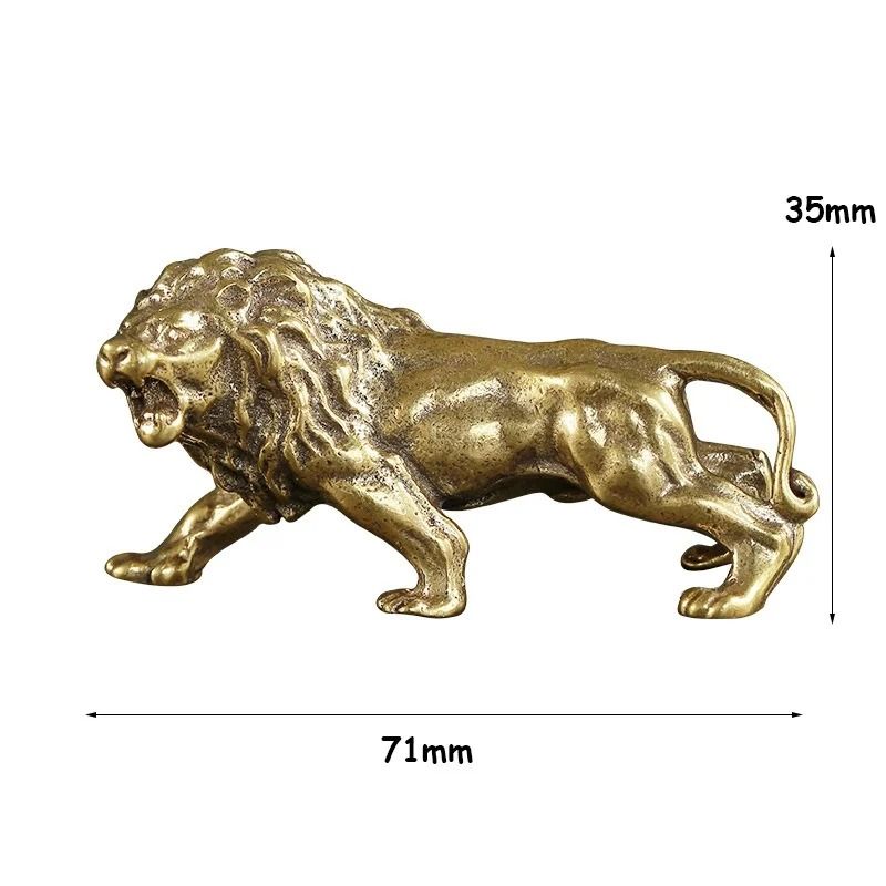 RegalPride Antique Bronze Lion King Statue Mini Brass Sculpture