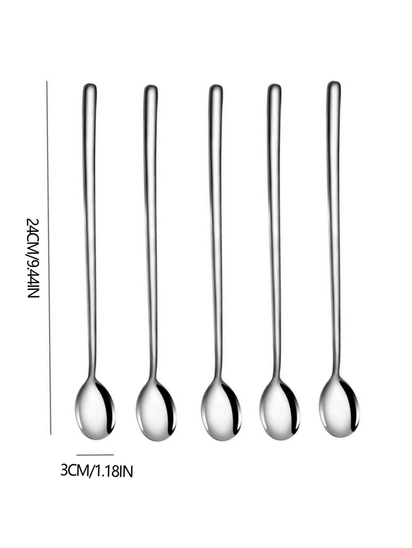 304 Stainless Steel Long Handle Coffee and Ice Cream Stirring Spoons