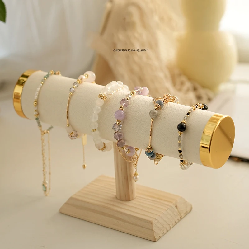 New T bar Jewelry Display Stand, Chain Hairband Watch Necklace Bracelet Holder, Fashion Woman Gold Style