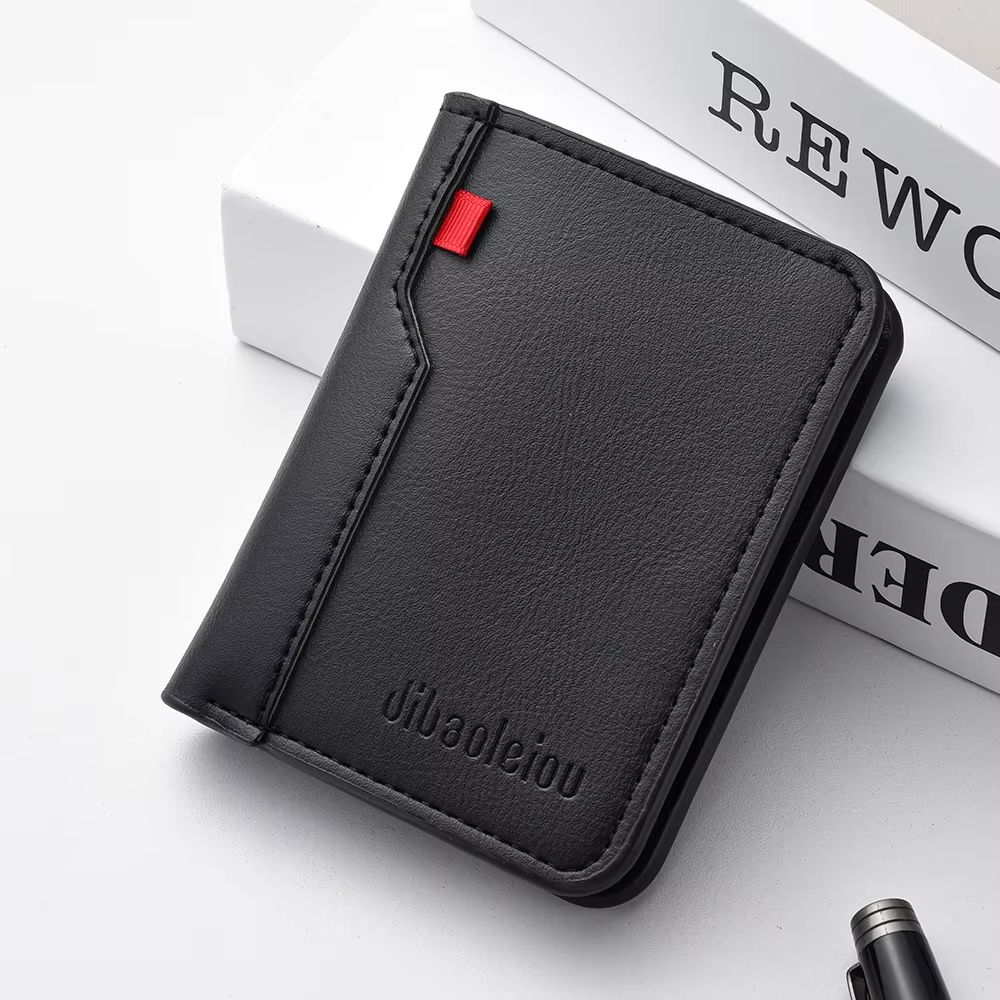 Ultra Thin Mini Soft PU Leather Credit Card Wallet Holder Short Vertical Mens Slim Wallet