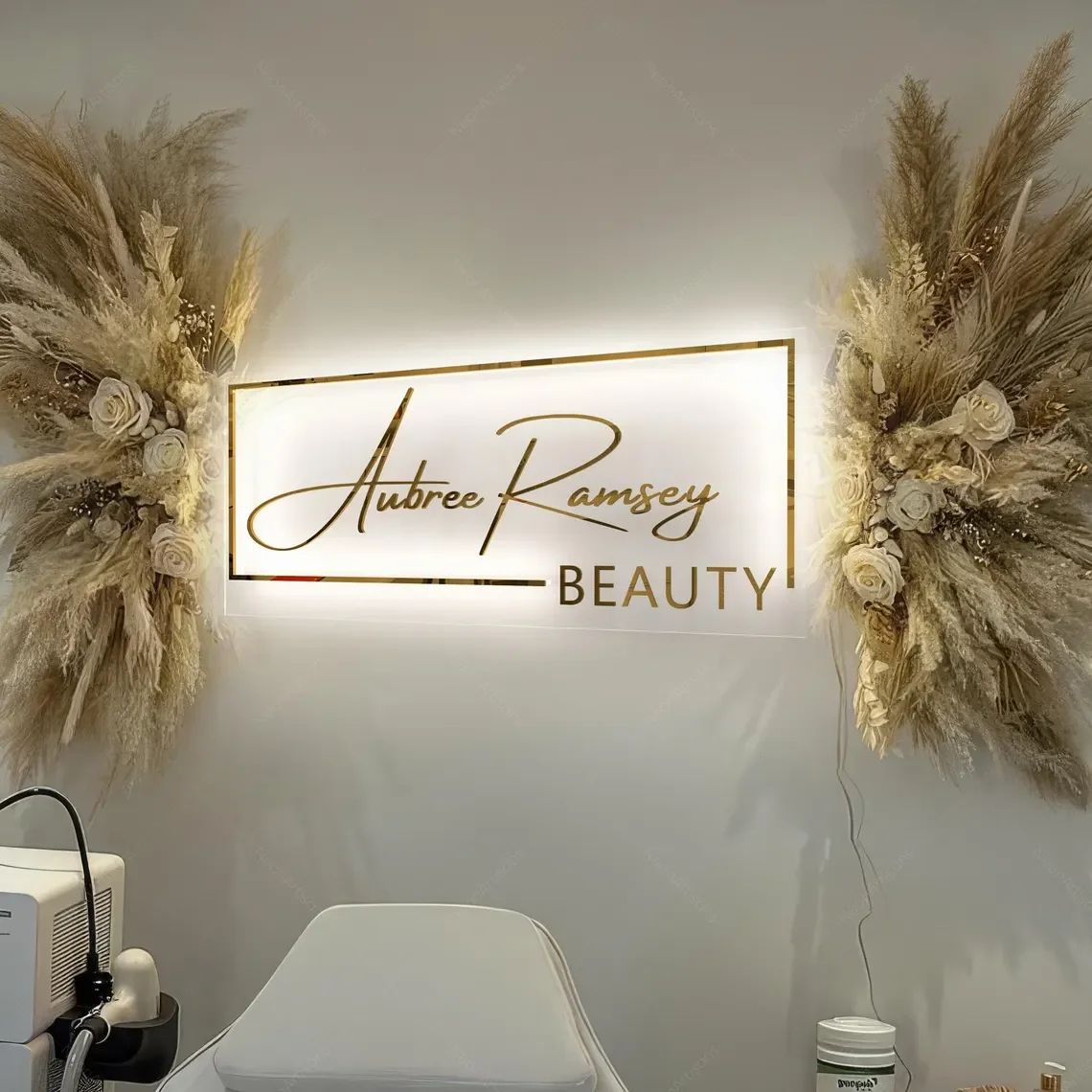 Custom LED Acrylic Logo Sign – Backlit Business Lightbox for Salon, Beauty & Company Branding