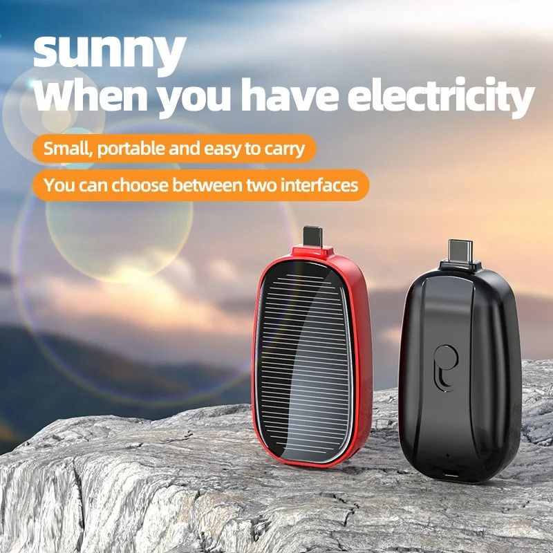 Solar Mini Power Bank Key Ring | 1200mAh Ultra-Portable Emergency Charger for Outdoor Camping