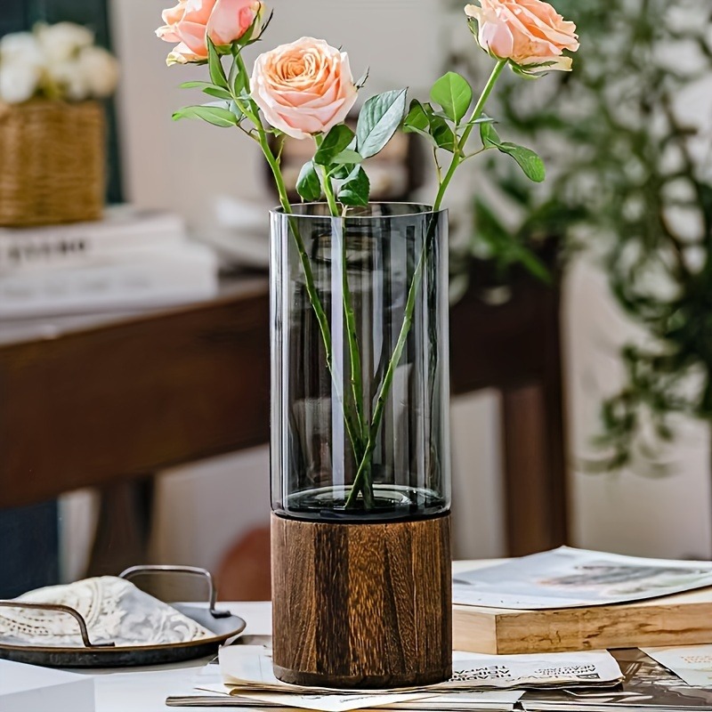 Elegant Retro Glass Vase – Simple, Creative Design for Living Room or Table Decoration