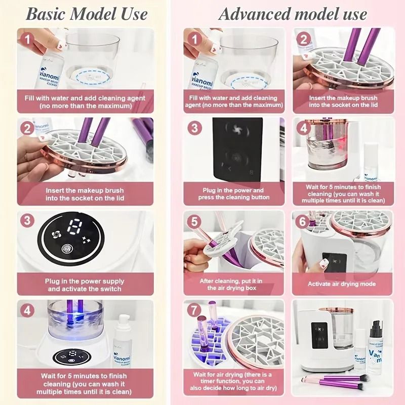 Electric Makeup Brush Cleaner and Dryer USB Rechargeable